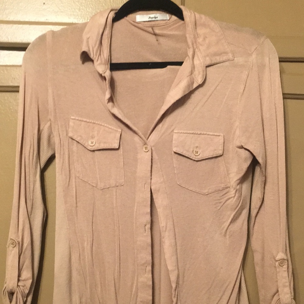 Soft nude button down